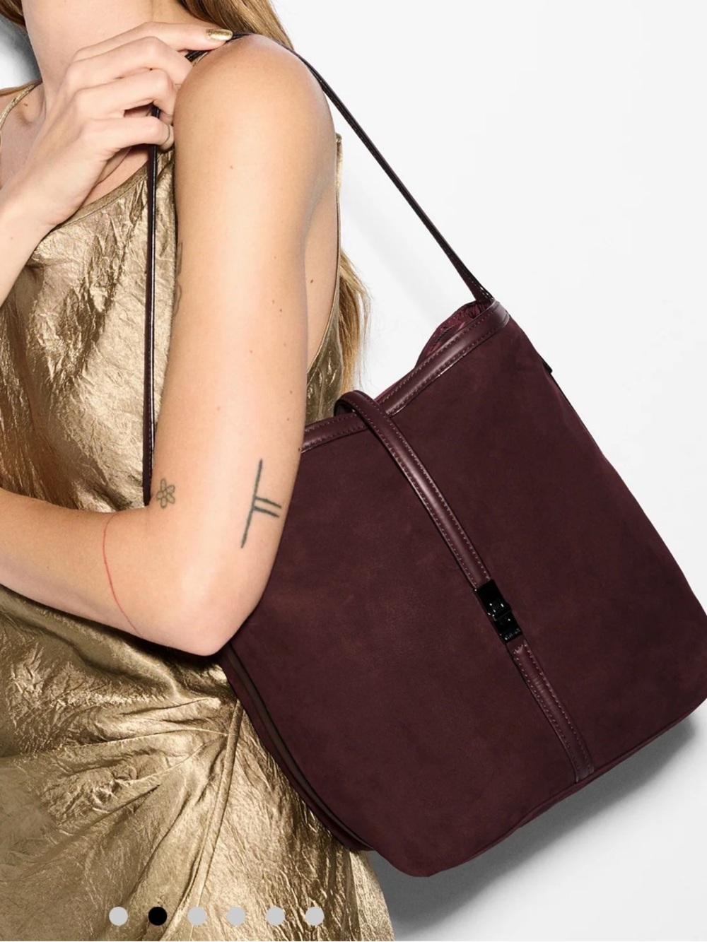 Wine colored nubuck Astor hobo bag